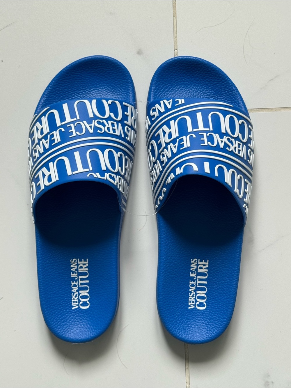 Versace Jeans Couture Men's Blue Slide Sandals